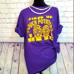 VINTAGE Silly Cotton Couch Potato Fitness Short Sleeve Tee XL